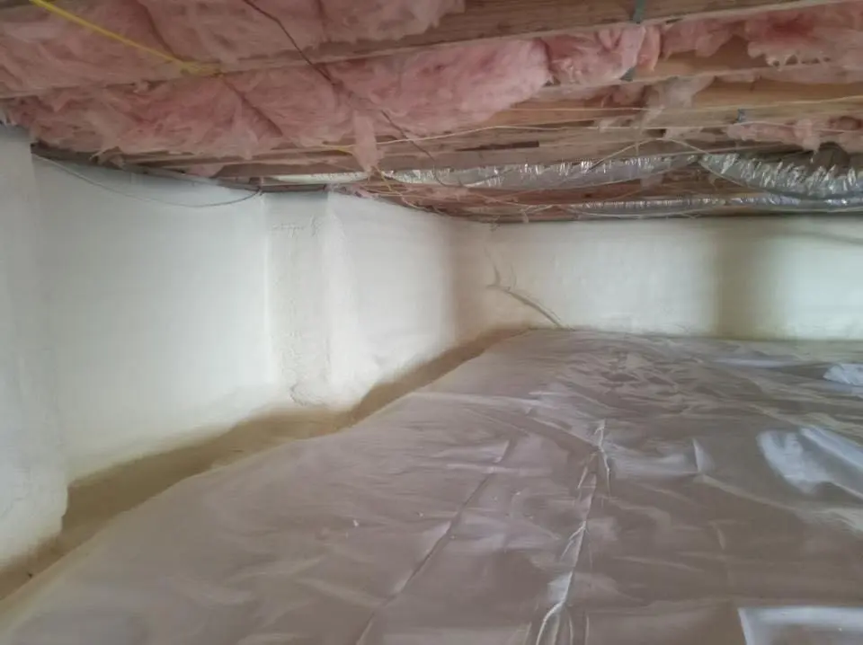Crawl space encapsulation with closed-cell spray foam for Flat Roof Repair in Contra Costa Centre
